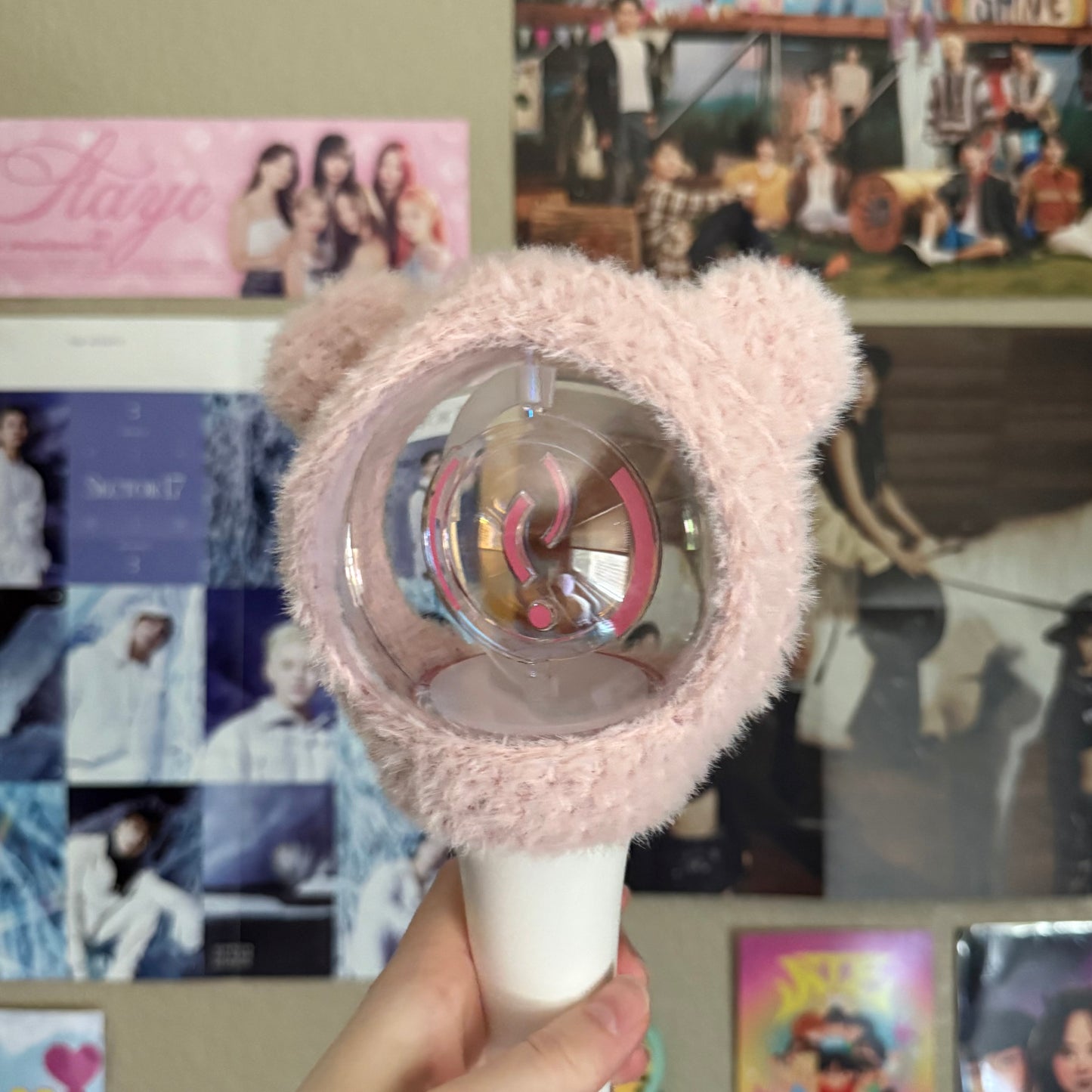 Pink Teddy Bear Lightstick Cover | StayC