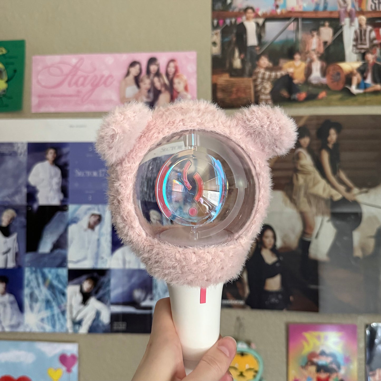 Pink Teddy Bear Lightstick Cover | StayC