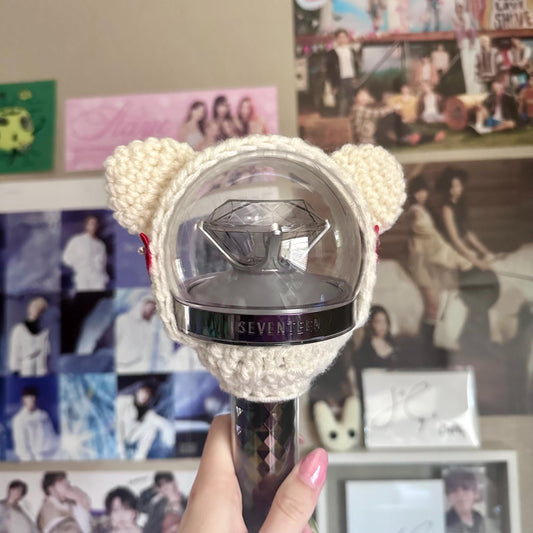 Ruby & White Cat Lightstick Cover (Caratbong V2&3) | Woozi, Seventeen