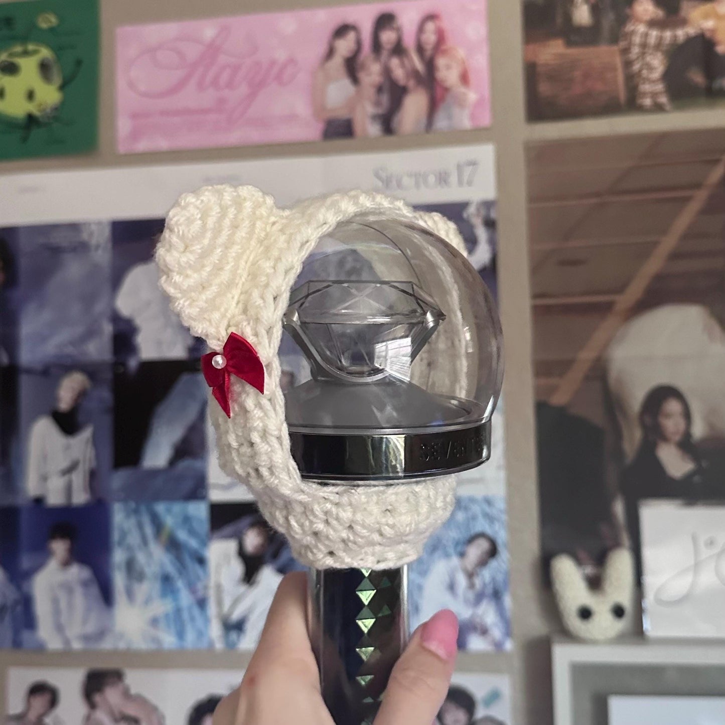 Ruby & White Cat Lightstick Cover (Caratbong V2&3) | Woozi, Seventeen