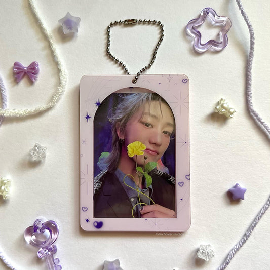 Purple Bows & Hearts Acrylic Photocard Holder