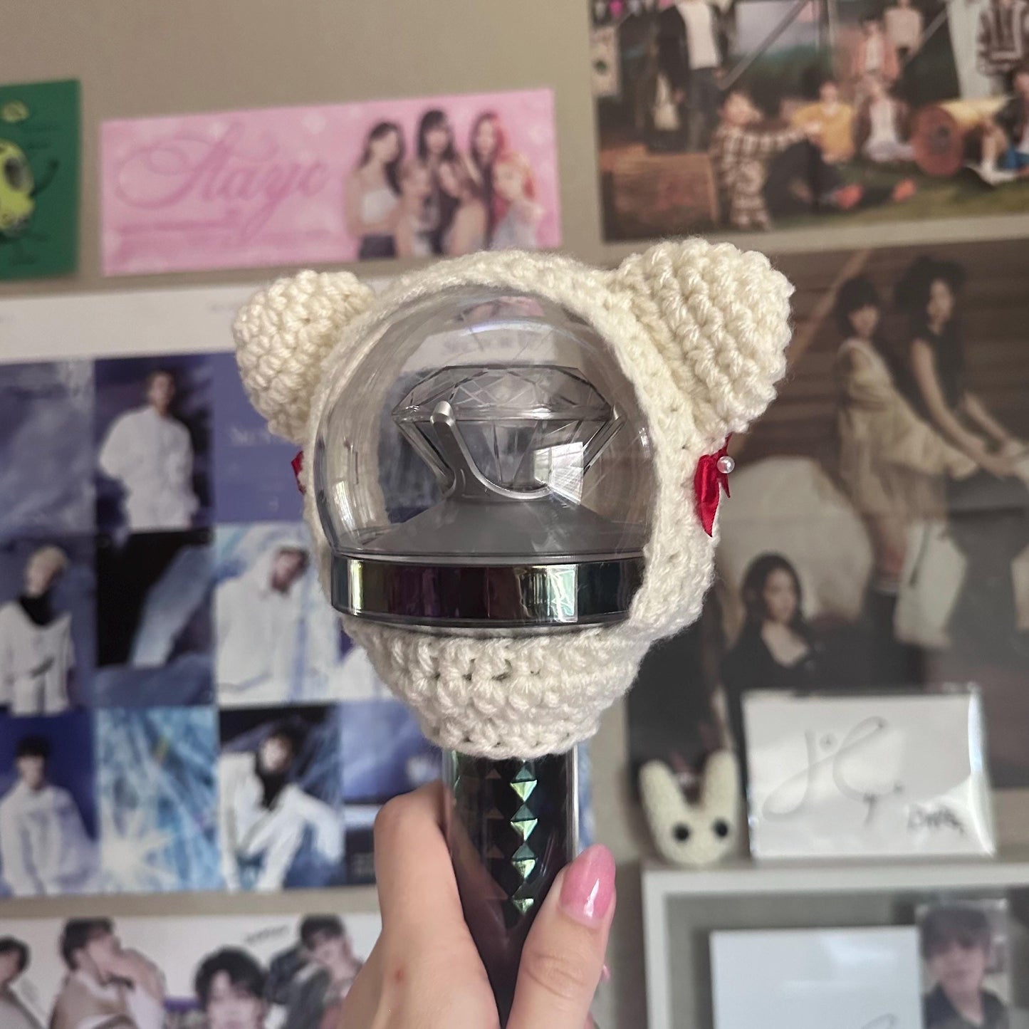 Ruby & White Cat Lightstick Cover (Caratbong V2&3) | Woozi, Seventeen